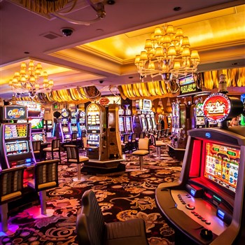 Casino floor slot machines.
